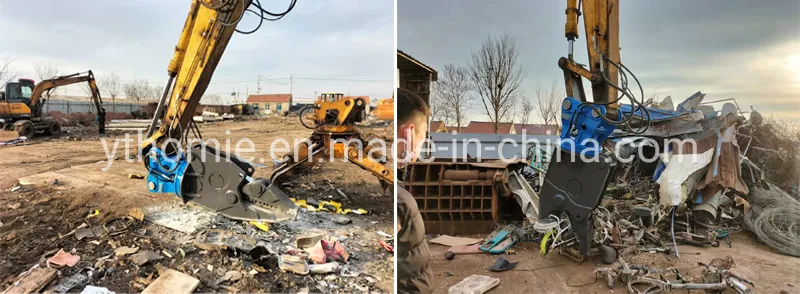 Hydraulic Rotating Dismantling Shear for Excavator Old Car Scrap Metal Recycling Shear Demolition Cutting Shear High Strength Wear Resistant Attachment