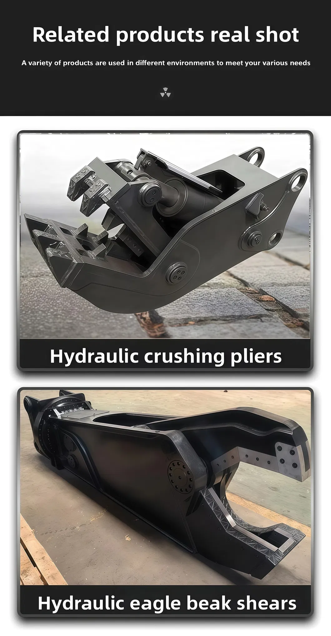 Concrete Steel Bar Excavator Hydraulic Shear Demolition Scrap Cutting Tools