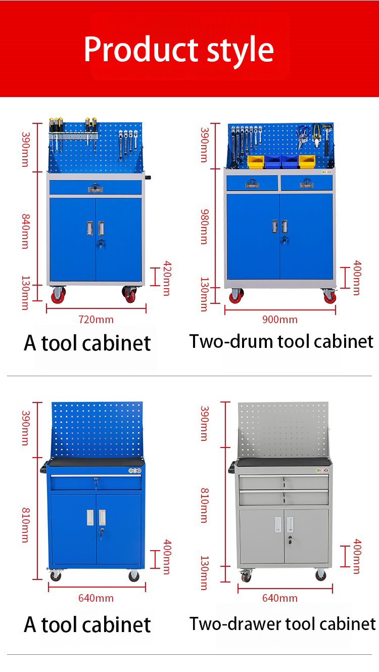 Mobile Steel Storage Trolley 5 Drawer with Single Door Tool Cabinet for Workshop Garage Modern Lockable Factory Direct
