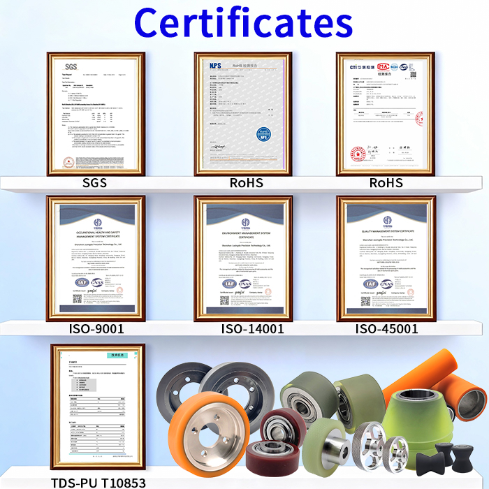 Customized Stainless Steel Wheel Grinding Machine Unpowered Bearing Roller Pressure Track Driven Wheel Cutting Processing
