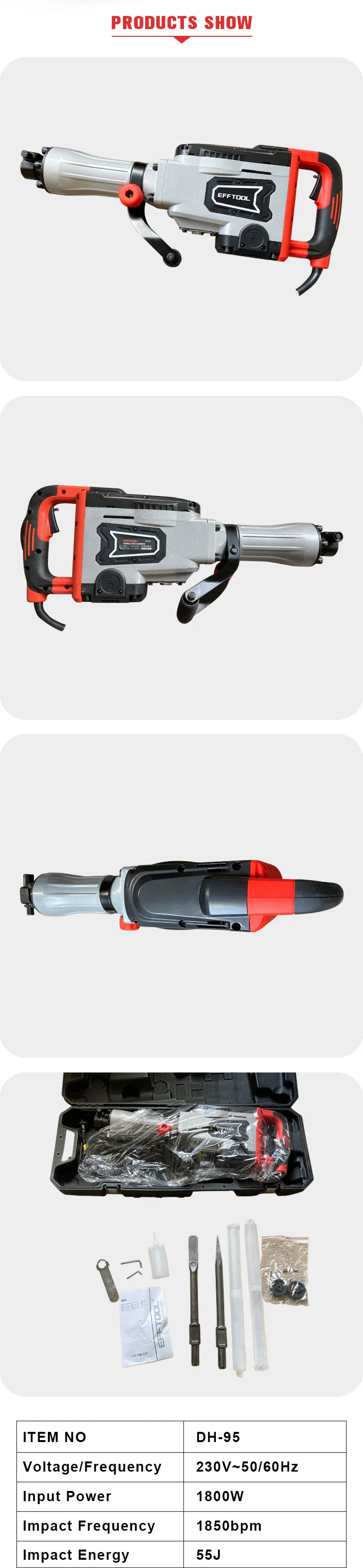 Hot Selling Electric Tool Breaker Rock Demolition Hammer Power Hammer Tools