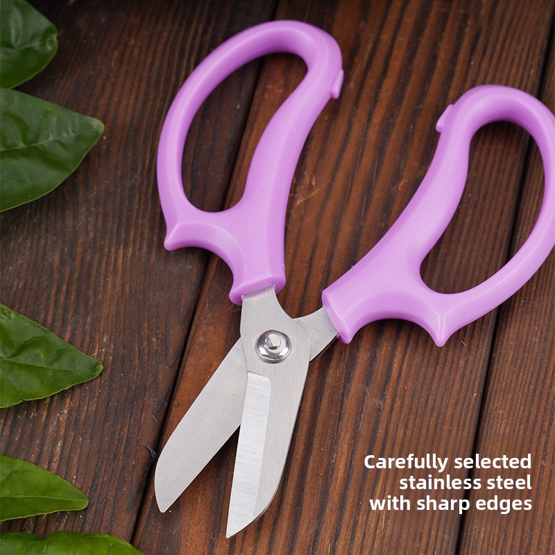 Stainless Steel Wide-Head Multi-Use Garden Pruning Shears (Pink/Purple/Sky Blue) for Landscape Greening-Factory Wholesale