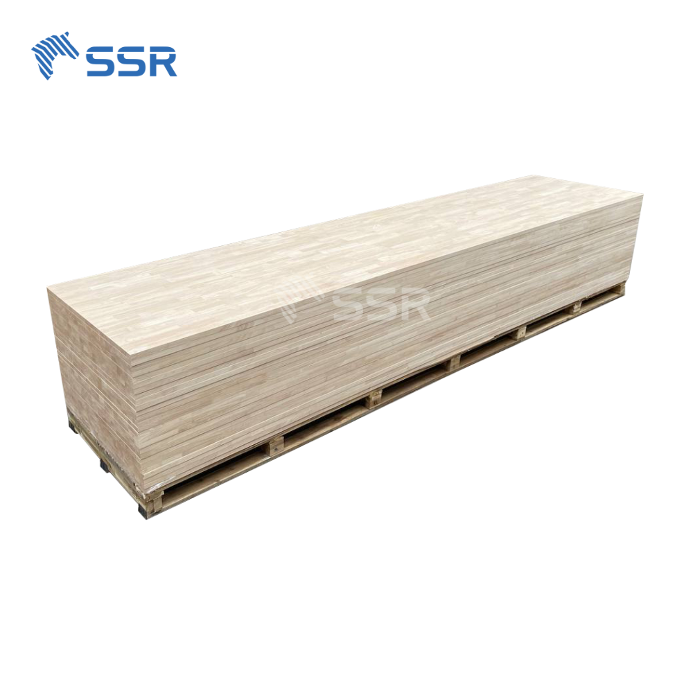 SSR VINA - Rubberwood Hevea Wood Finger Joint Board for Stair Parts for EU Furniture Purpose Distribution Purpose 18/33/40/44mm
