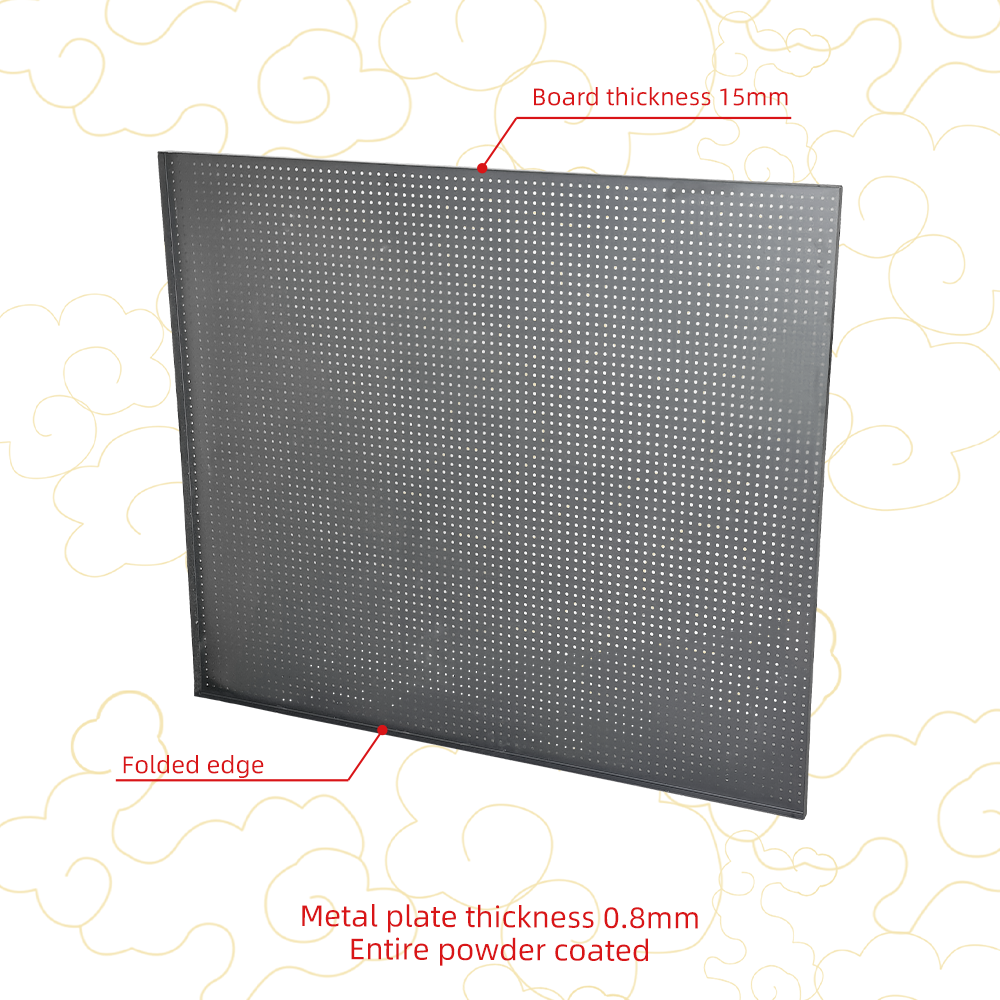 400*400mm Garage Tool Storage Organize Panel Wall Mount Carbon Steel Square Peg Board Black Powder Coated 10kg Load Capacity