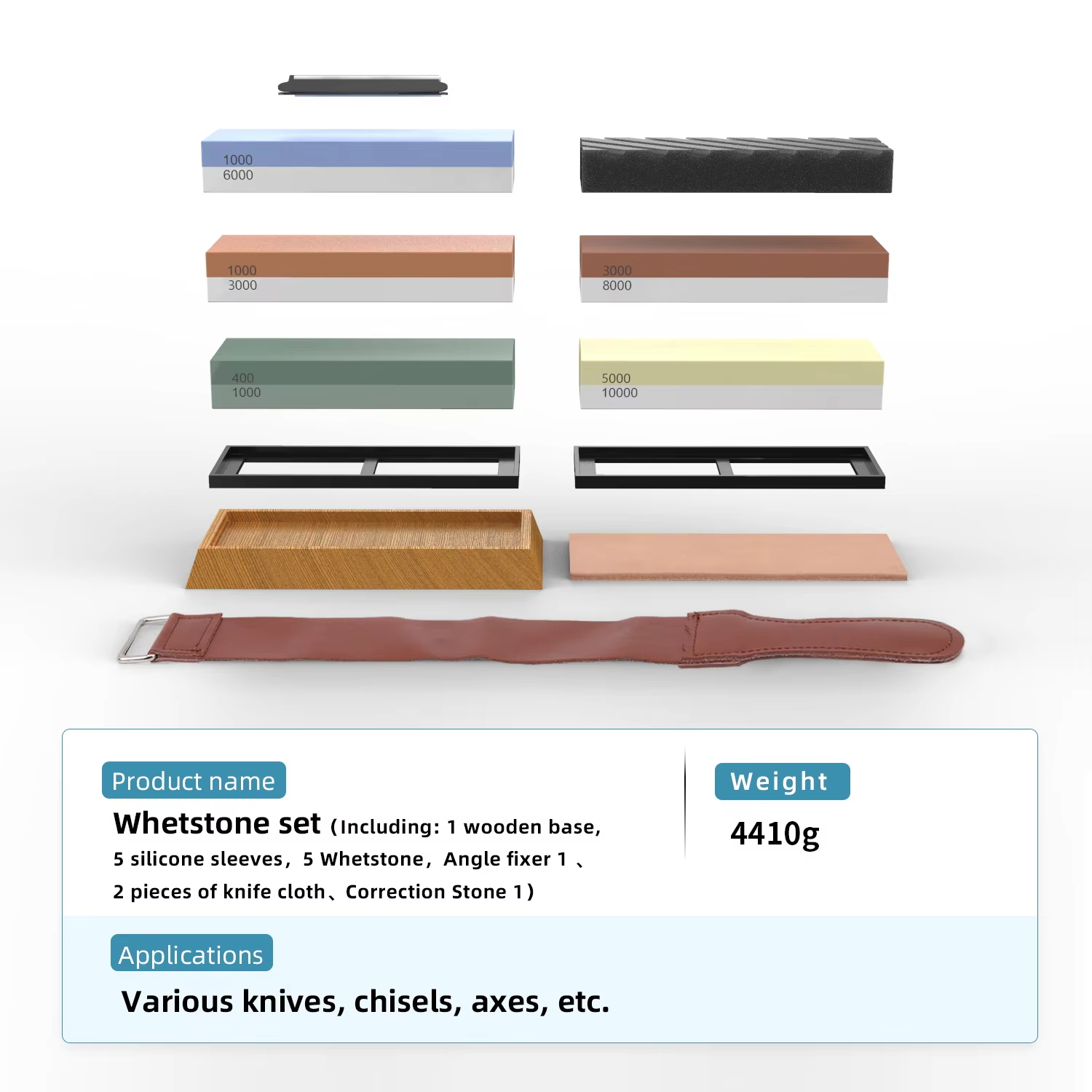 Premium Quality Whetstone Knife Sharpening Stone Set Double Side Stone Sharpening Grit Stone Knife Sharpener