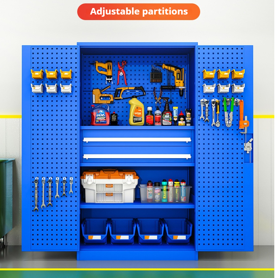 Heavy-Duty Iron Multi-Functional Storage Cabinet Auto Repair Workshop Tool Box with Thickened Iron Movable &amp; for Office Use