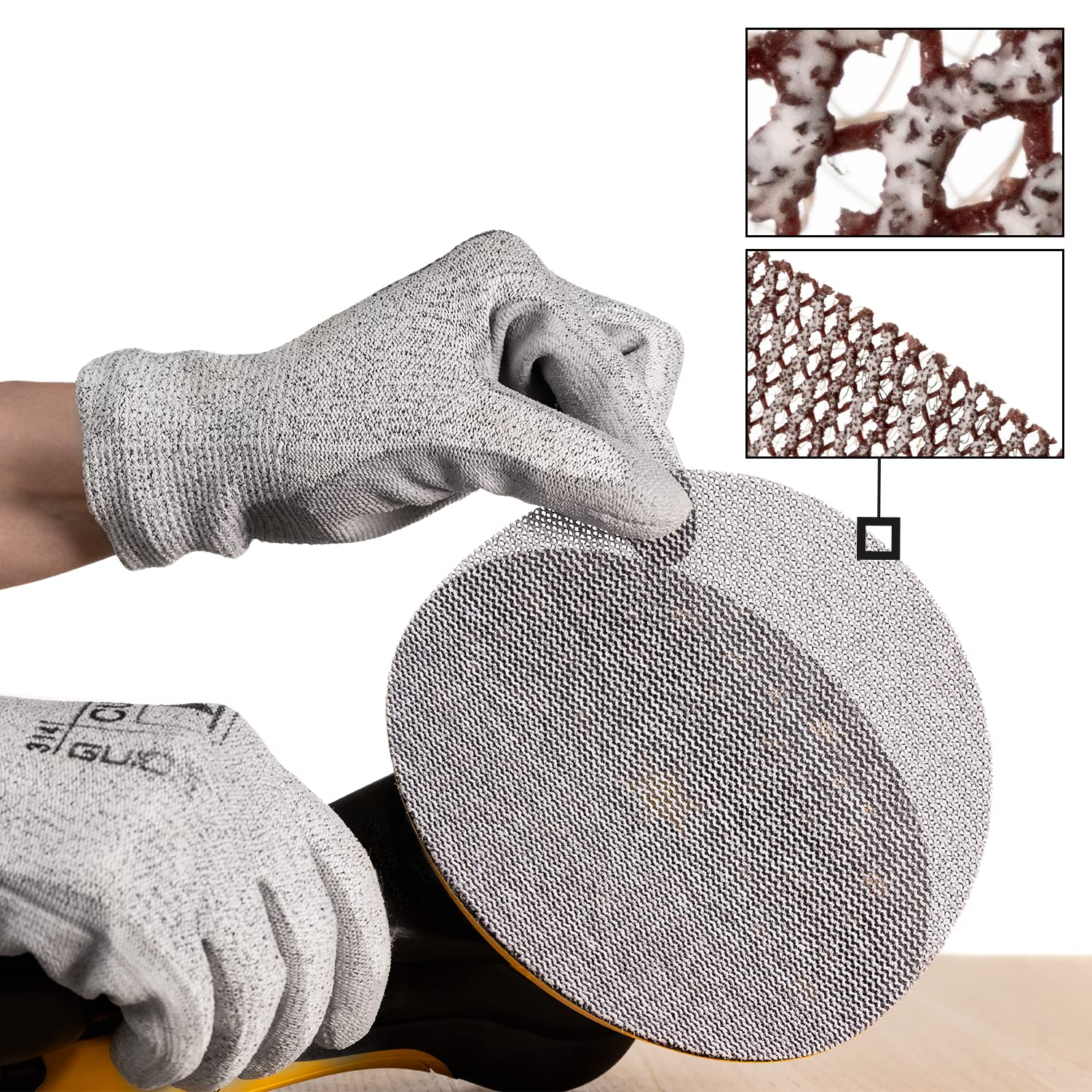 Mirka Abranet Compatible 6" (150mm) Mesh Sanding Disc Dust-Free Aluminum Oxide Abrasive Net Disc For Wood Metal