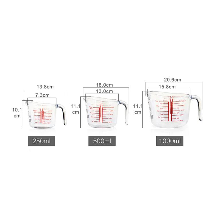 IKOO American Glass Measuring Cup Heat Resistant Tool for Accurate Measurements