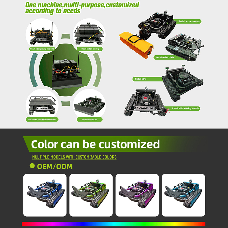 High Quality Heavy Duty Remote Controlled Powered Lawn Mower For Agriculture And Forestry Weeding Crawler Mower