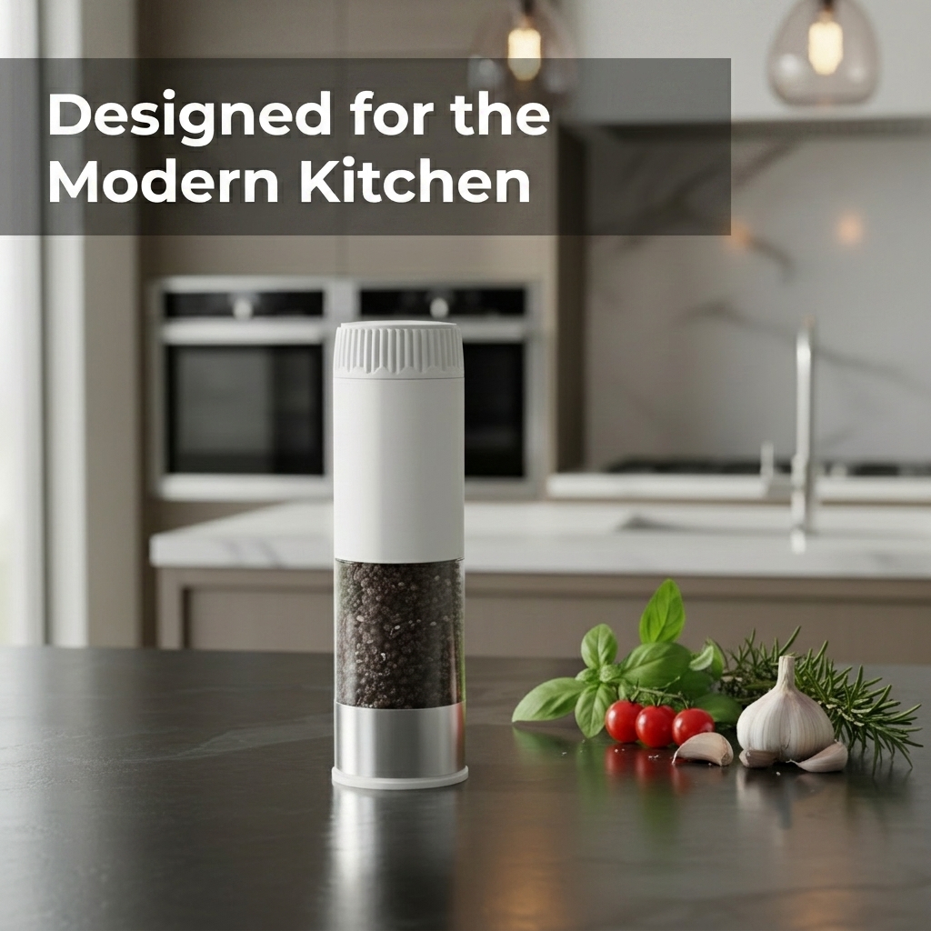 Cordless Salt &amp; Pepper Grinder 100ml AAA Battery Electric One-Touch Auto Adjustable Grind Easy Operation
