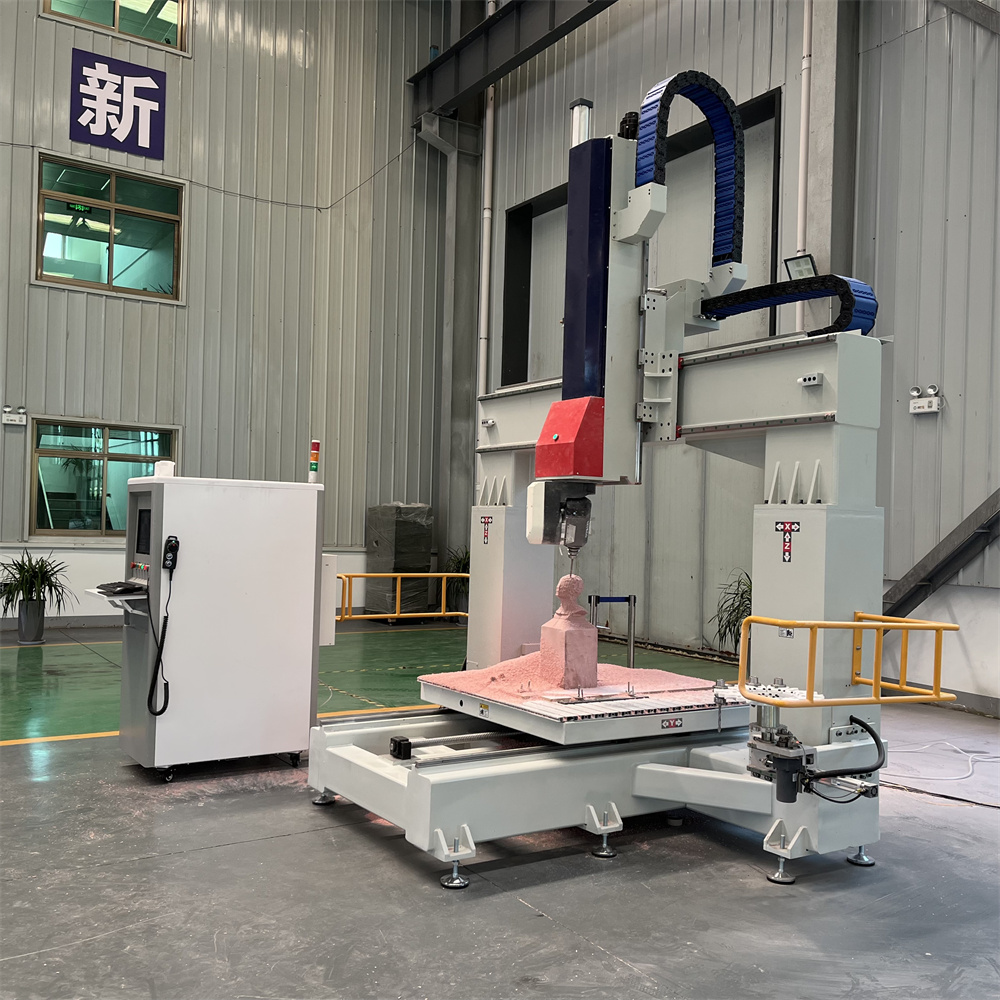 Wood Mould Carving Woodworking CNC Router Machine 5 Axis Syntec Control Single Spindle Heavy Duty Frame 9kw High Rigidity