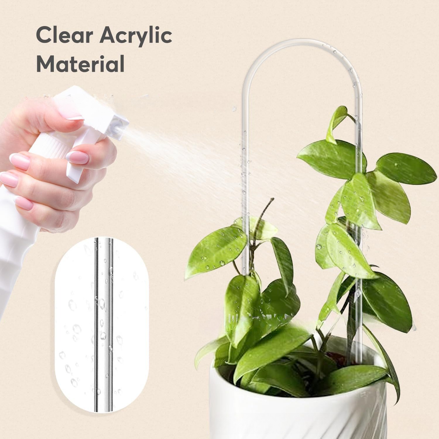 Clear Acrylic U-Shaped Plant Trellis