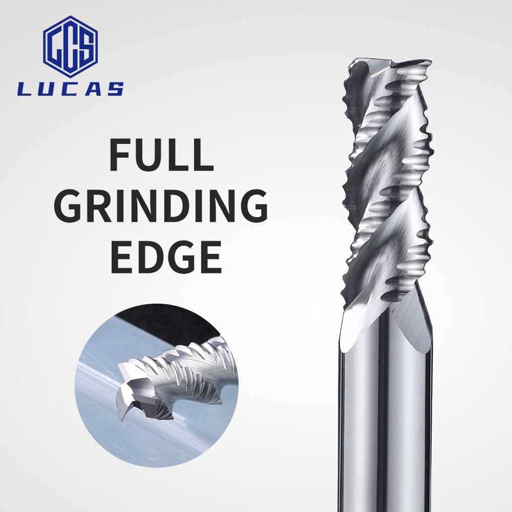Lucas OEM Tungsten Carbide End Mill 4 Flutes HRC55 AlTin/Uncoated CNC Milling Cutter for Metalworking