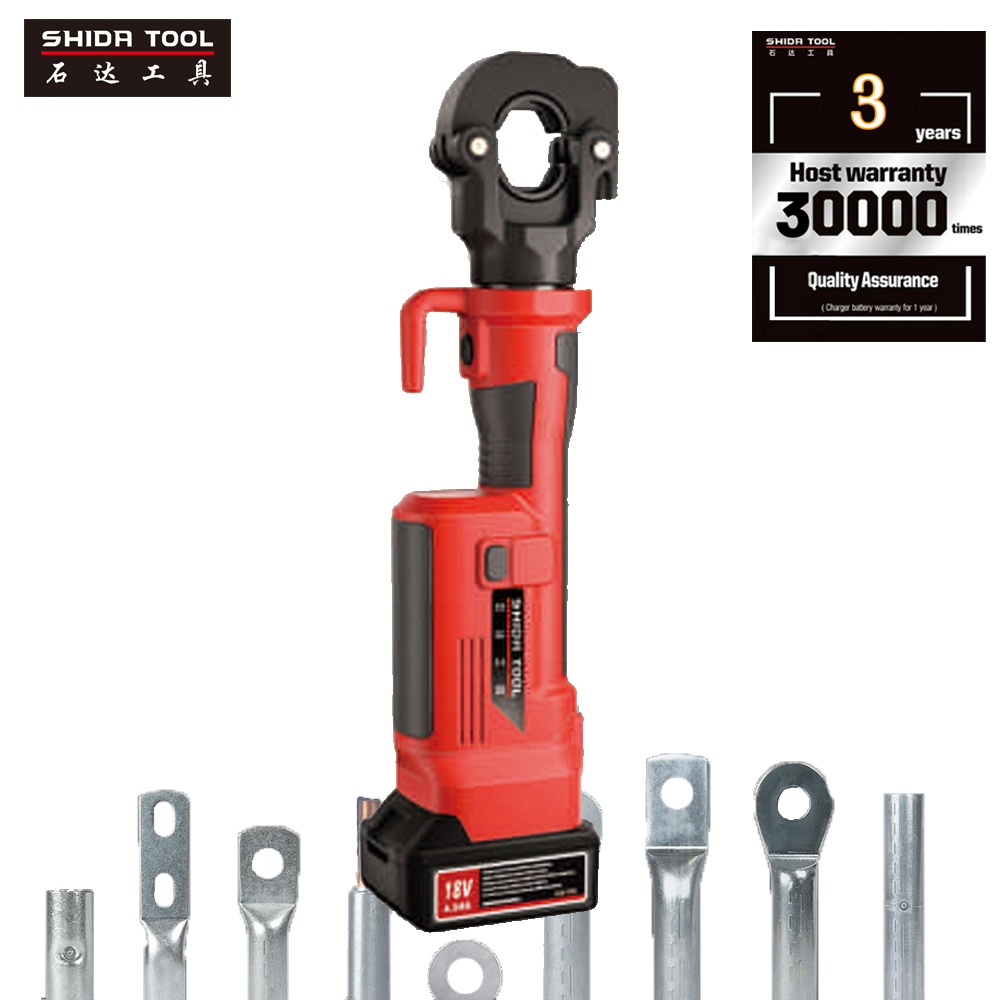 SHIDA SD-300 60kn 6ton Pro Press Electric 18V Li-ion Battery Hydraulic Rechargeable 240mm2 Alloy Steel 17mm Stroke Tools