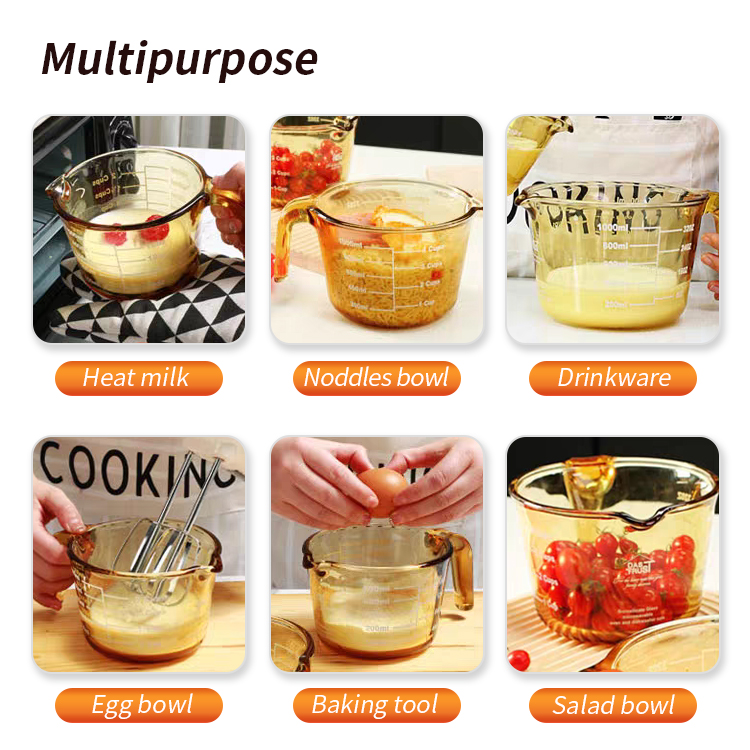 IKOO American Glass Measuring Cup Heat Resistant Tool for Accurate Measurements