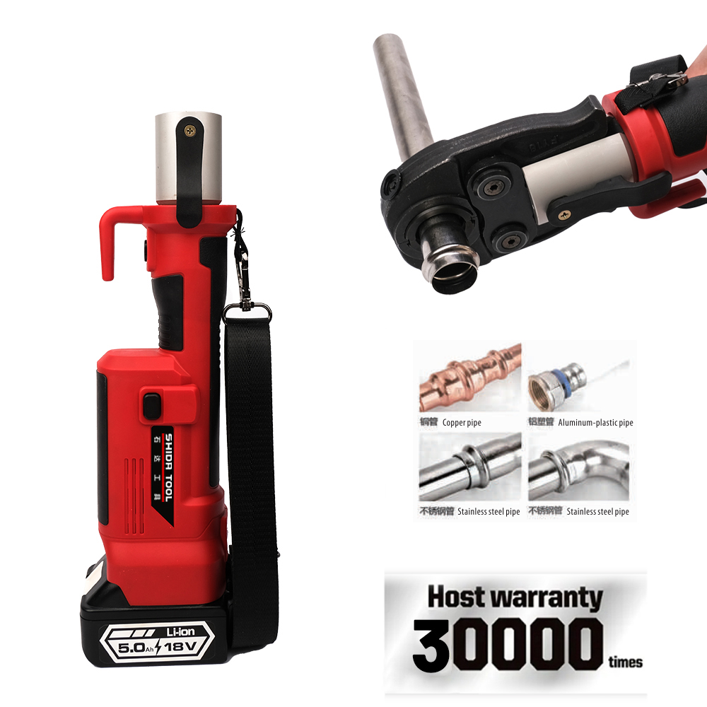SHIDA SD1930 18V 4.0Ah*2 Battery-Powered Hydraulic Crimping Tool Kit 31.5mm Stroke HVAC Plumbing Tools Copper Stainless Steel