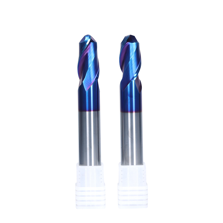 Factory Wholesale CNC Metalworking Ball Nose Stainless Steel End Mills Nano Coating HRC65-72 2-Flute OEM/ODM Customized Support