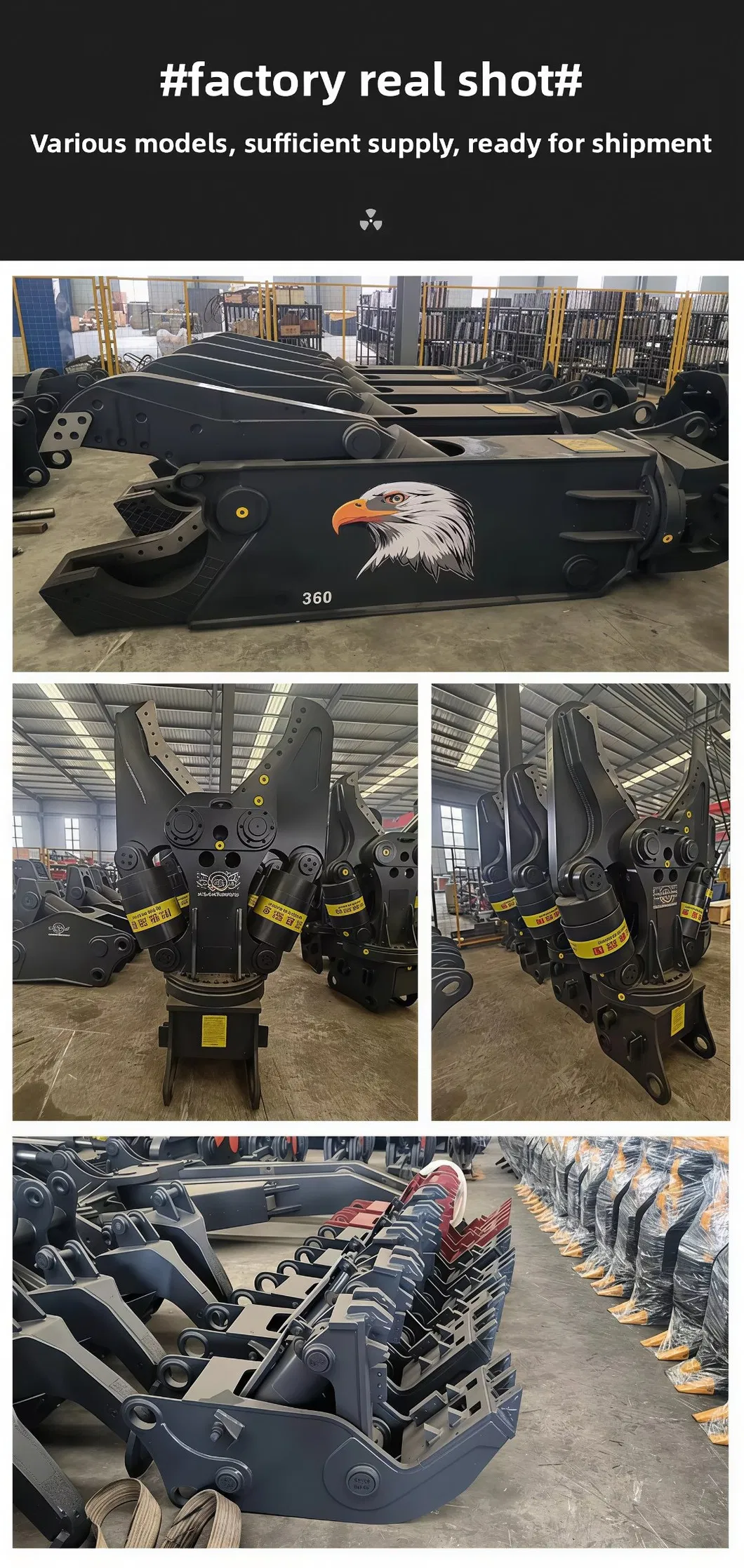 Concrete Steel Bar Excavator Hydraulic Shear Demolition Scrap Cutting Tools