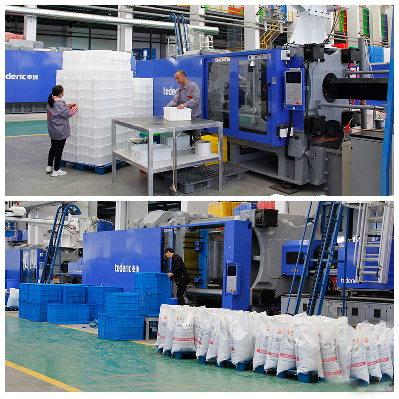 600*400*320MM Heavy Duty Attached Lid Stackable And Neastable Plastic Tote Box