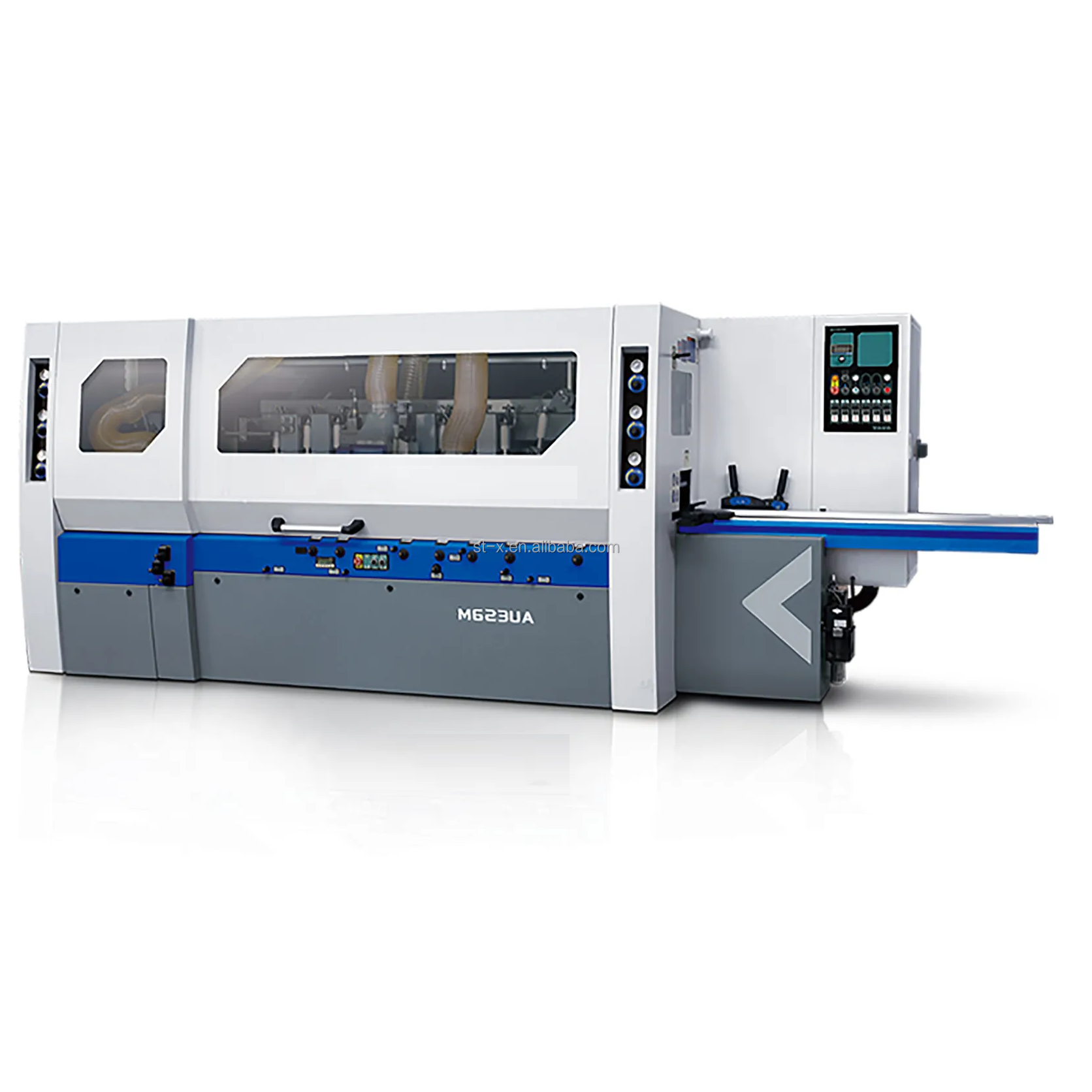 High Efficiency 4-Sided Woodworking Machine 6 Heads Four Side Planer Moulder with Universal Shaft