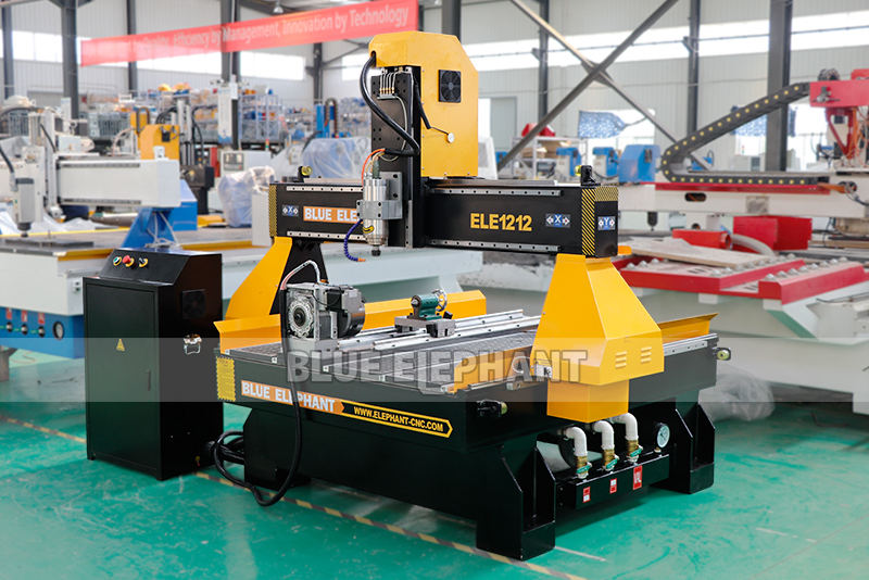 Blue Elephant CNC 1325 1212 4 Axis 3 Axis 3D Carving Wood Handrails Making Machine With Rotary Axis