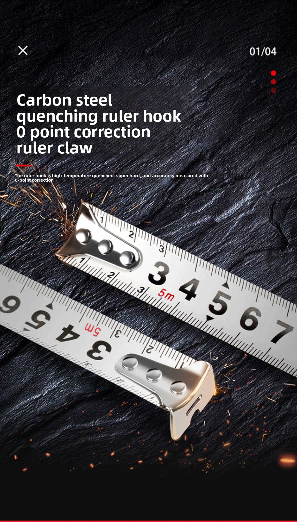Thickened Steel Tape Measure with First Level Accuracy, Metric and Imperial Self-locking Anti Drop Tape Measure