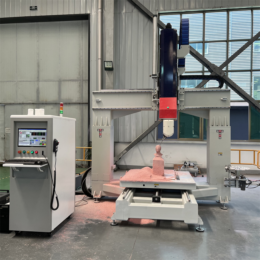 Wood Mould Carving Woodworking CNC Router Machine 5 Axis Syntec Control Single Spindle Heavy Duty Frame 9kw High Rigidity
