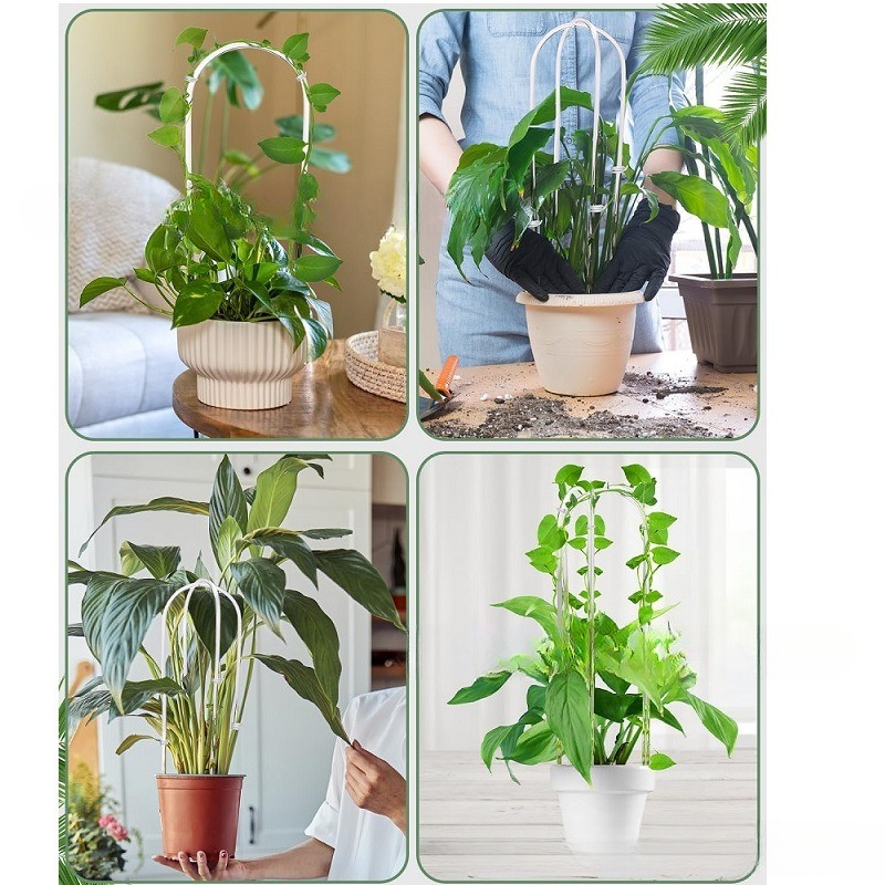 Clear Acrylic U-Shaped Plant Trellis Support Stakes Durable Indoor/Outdoor Gardening Tools for Vines Potted Flowers Modern