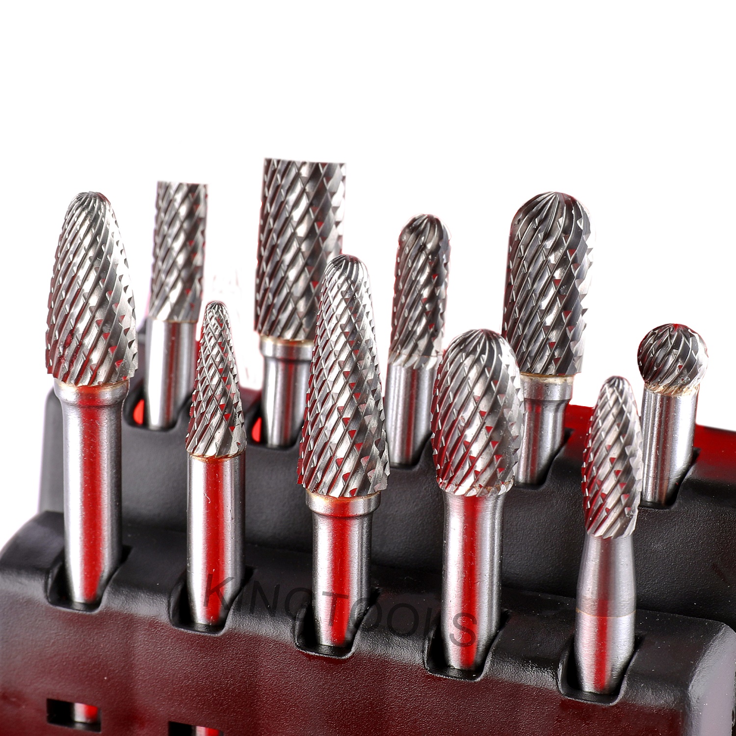 10pcs 1/4" 6mm Double Cut Metal Tool Parts Set Tungsten Carbide Rotary Burrs Sets For Grinding Cutting Wood Carving