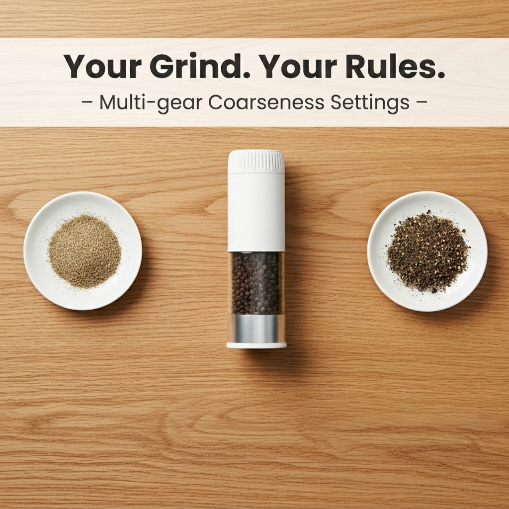 Cordless Salt &amp; Pepper Grinder 100ml AAA Battery Electric One-Touch Auto Adjustable Grind Easy Operation