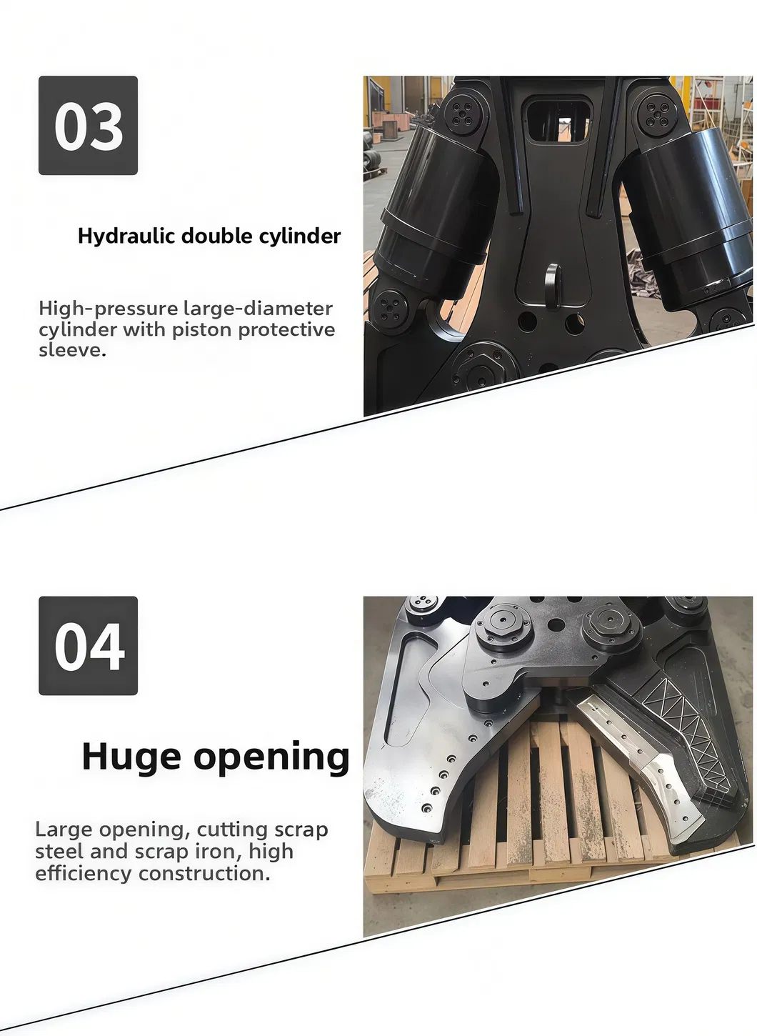 Concrete Steel Bar Excavator Hydraulic Shear Demolition Scrap Cutting Tools