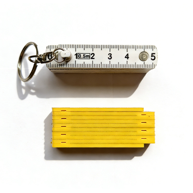 66*66*24 Measuring Tool 0.5m Metric Carbon Steel Blade Portable Folding Pocket Tape Keychain Double-Sided Graduated Anti-Cramp