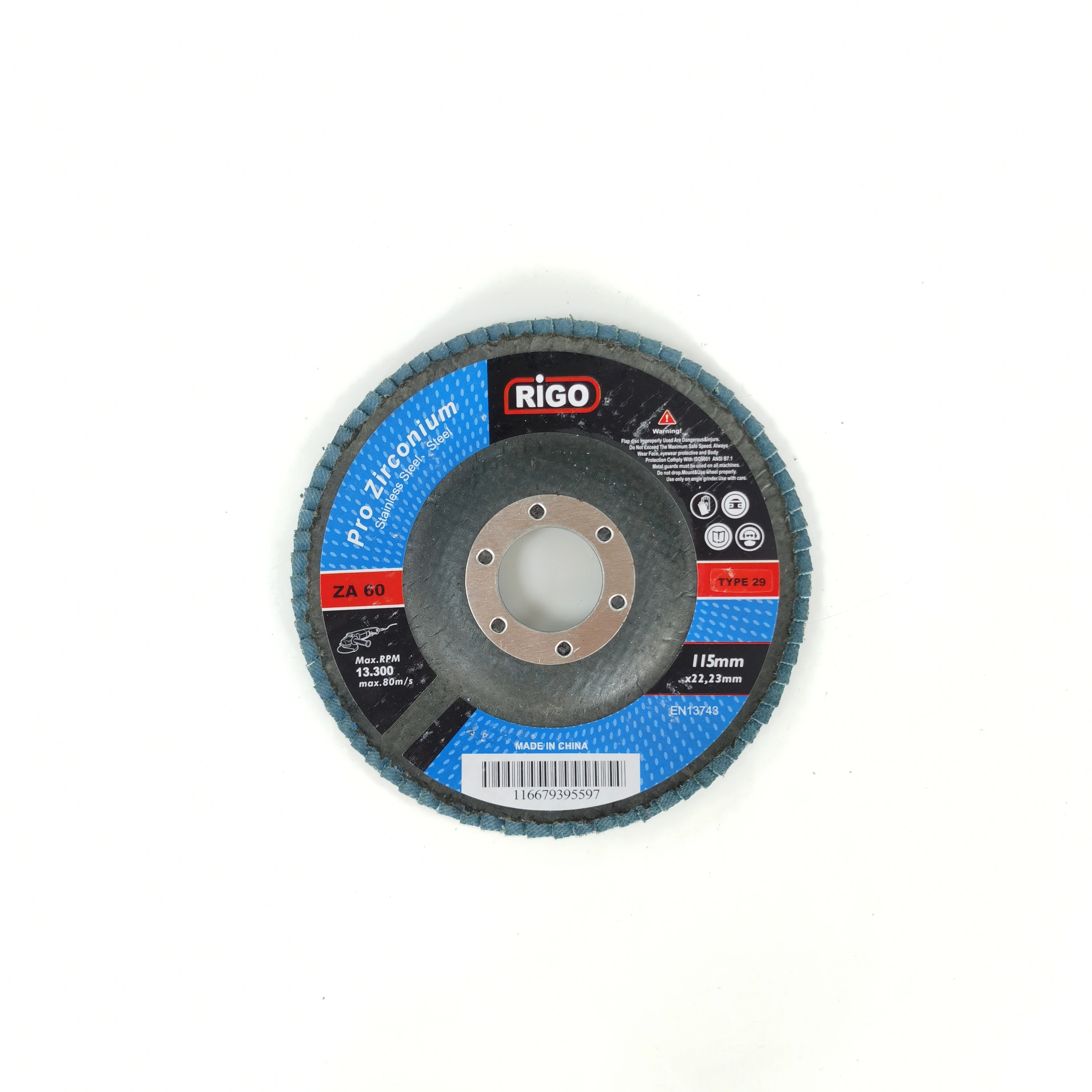 Hot Sale High Quality High Speed 4.5Inch Abrasive Disc Zirconia 80 Grit 115mm Diameter 8mm Thickness Cutting Tool