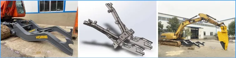 Hydraulic Rotating Dismantling Shear for Excavator Old Car Scrap Metal Recycling Shear Demolition Cutting Shear High Strength Wear Resistant Attachment