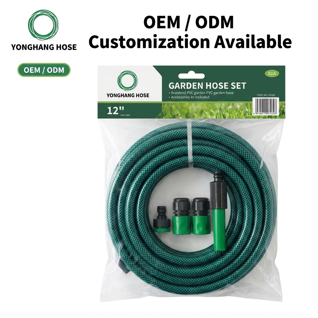 PVC Garden Hose Pipe 1/2"-1.5" Anti-Abrasion Water Hose For Lawn Irrigation Watering 10m-100m Customized Garden Water Pipe
