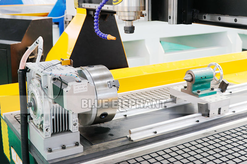 Blue Elephant CNC 1325 1212 4 Axis 3 Axis 3D Carving Wood Handrails Making Machine With Rotary Axis