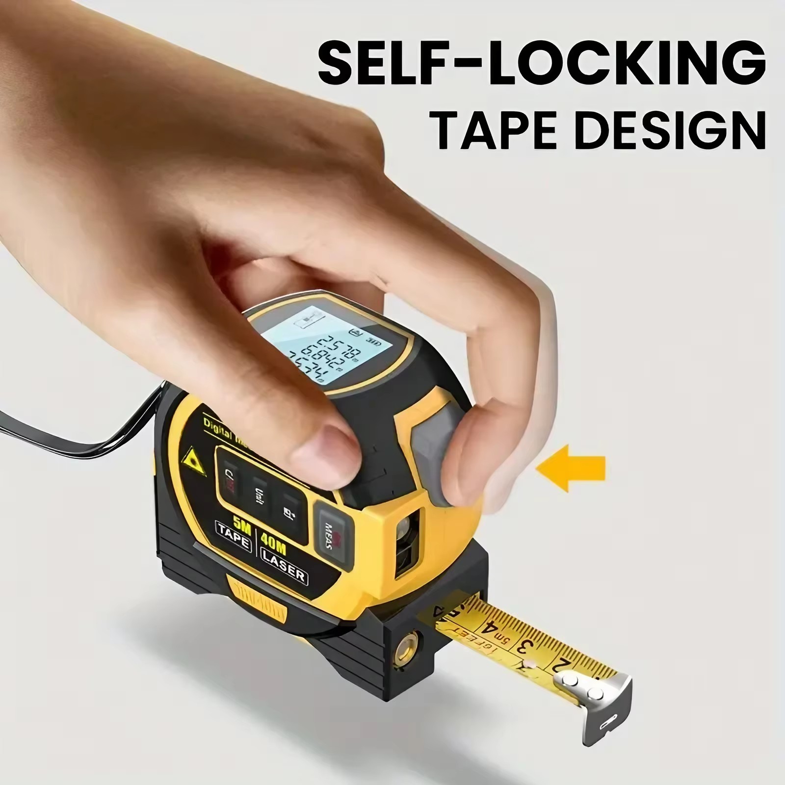 3 in 1 Laser Distance Meter 40m/130ft Digital Measuring Instrument Tape Measure Distance Area Volume Tool Laser Distance Meter