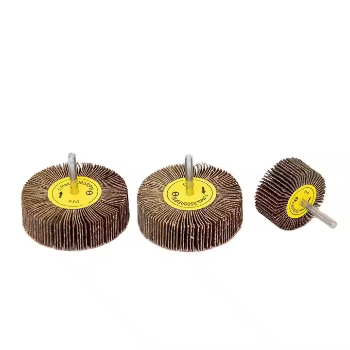 Abrasive Tools Aluminum Oxide Shaft-mounted Flap Wheel With 6mm Shank for Grinding and Polishing Ferrous Metals
