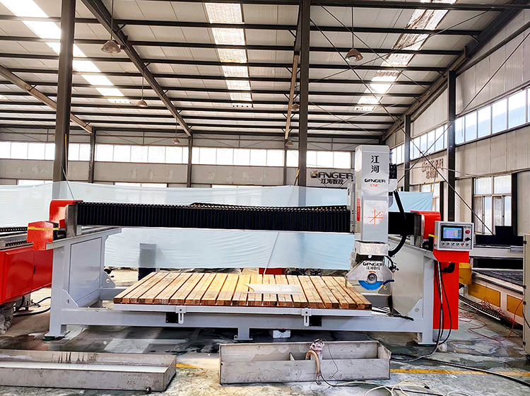 4 Axis Bridge Saw For Miter 45 Dekton Granite Stone Machinery Up To 50mm