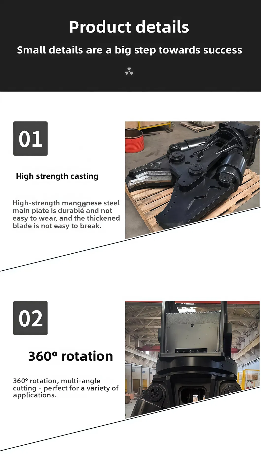 Concrete Steel Bar Excavator Hydraulic Shear Demolition Scrap Cutting Tools