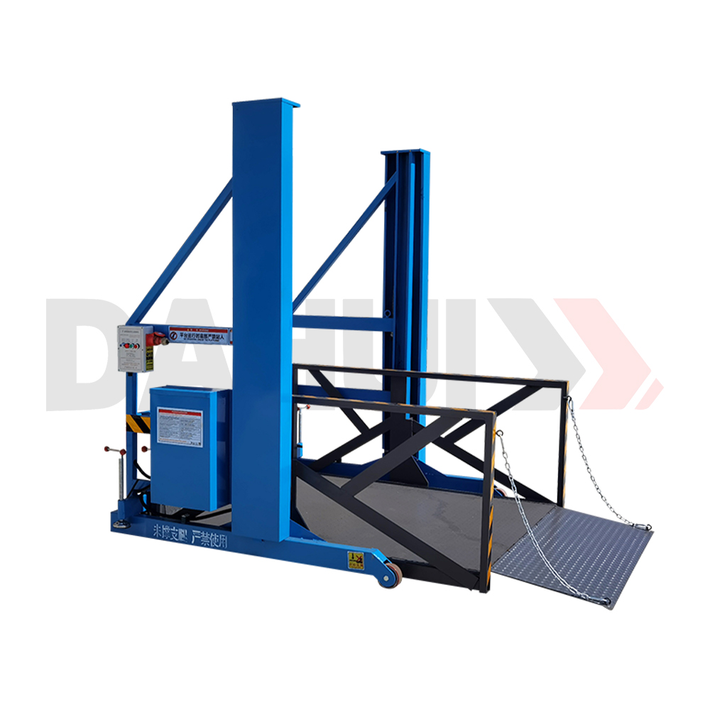 DAHUI 2T Mobile Hydraulic Lift Table 1.1m-1.7m Lift Height 1600x2000mm-2000x2000mm Customizable Indoor/Outdoor Unloading