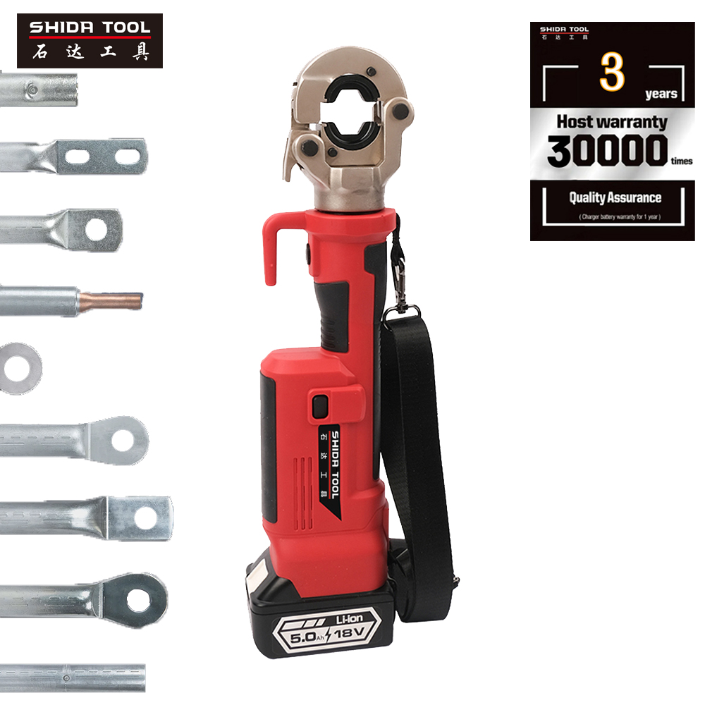 Factory Price SHIDA 300 Type Cable Harness Lug Crimp Tool 10-300mm&sup2; Light Portable Mini Electric Crimping Tool