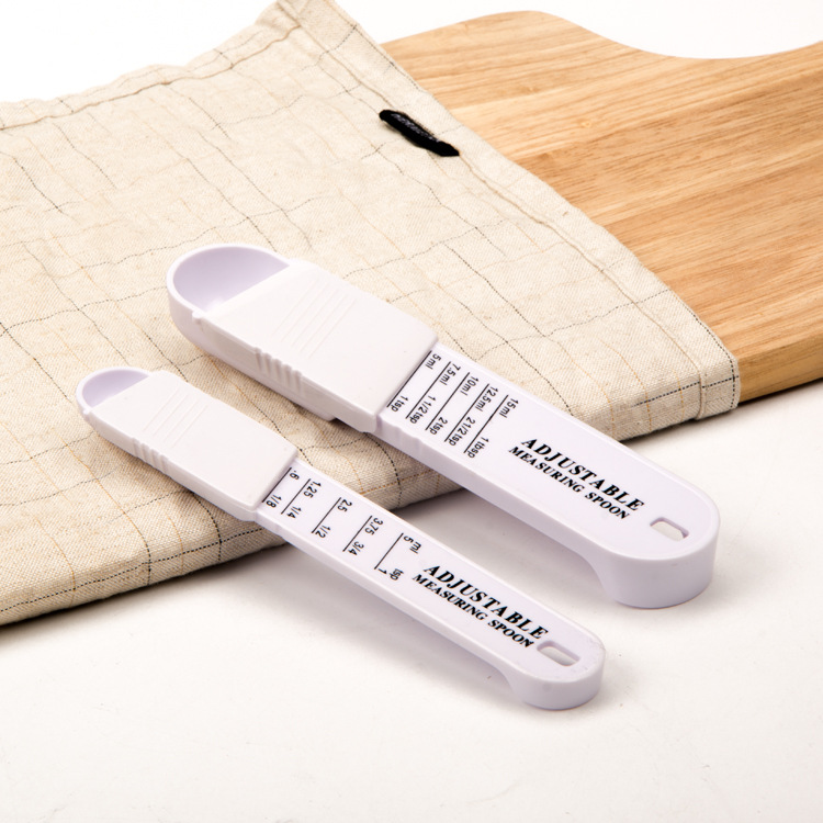 Adjustable Plastic 2-Pcs Measuring Spoon Set Measuring Tool Spoon