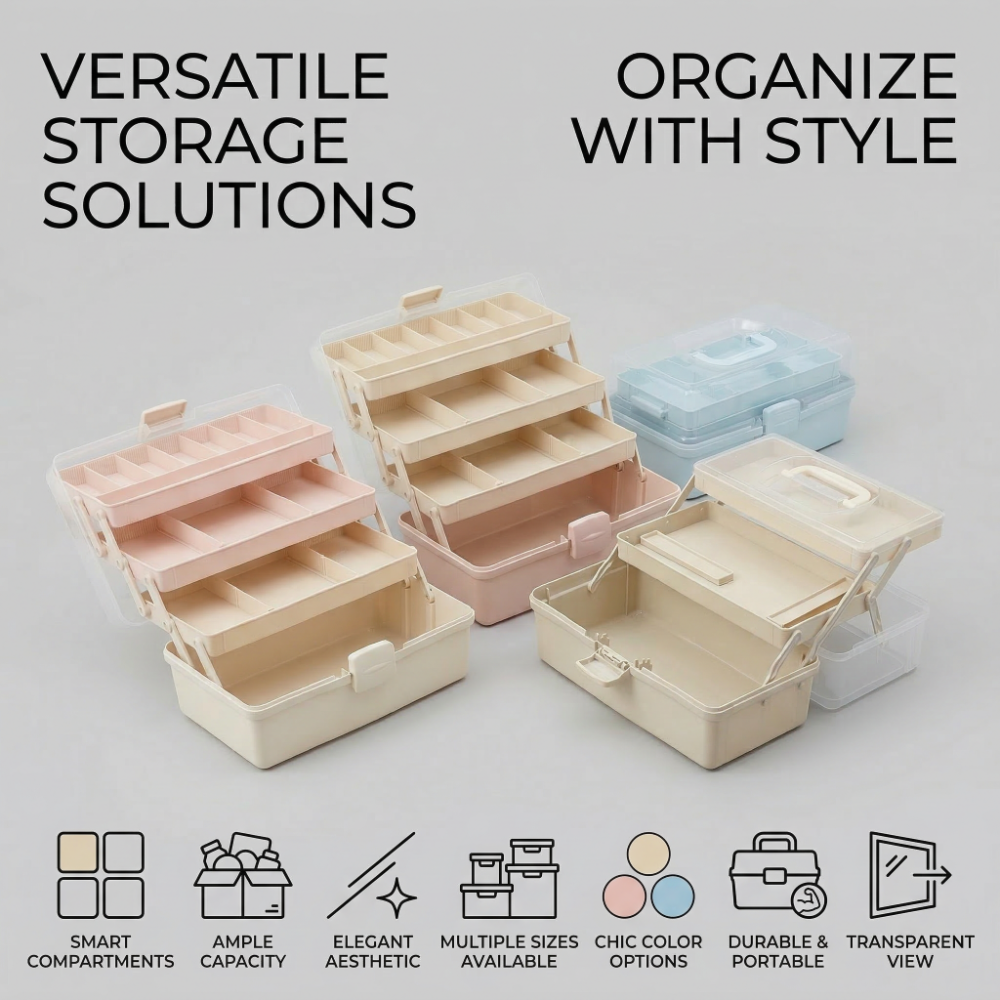 Factory Direct 100% PP Plastic Tool Box Portable Hardware Tool Storage Box China Household Tool Organizer with Dividers