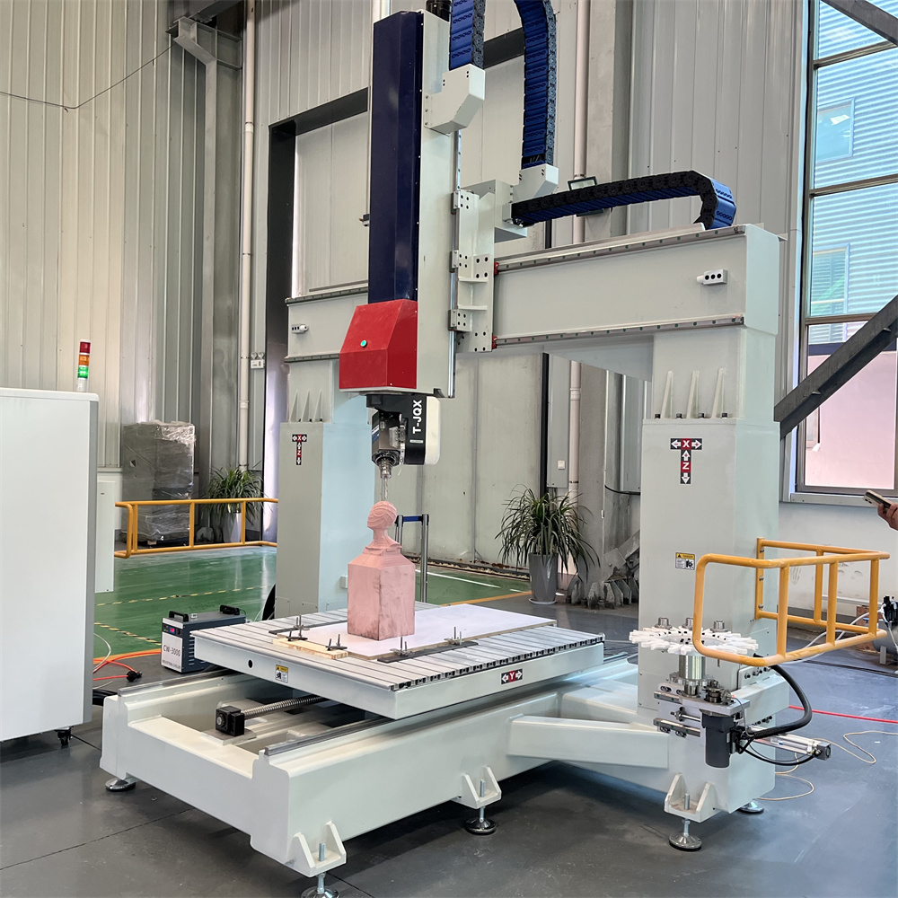 Wood Mould Carving Woodworking CNC Router Machine 5 Axis Syntec Control Single Spindle Heavy Duty Frame 9kw High Rigidity