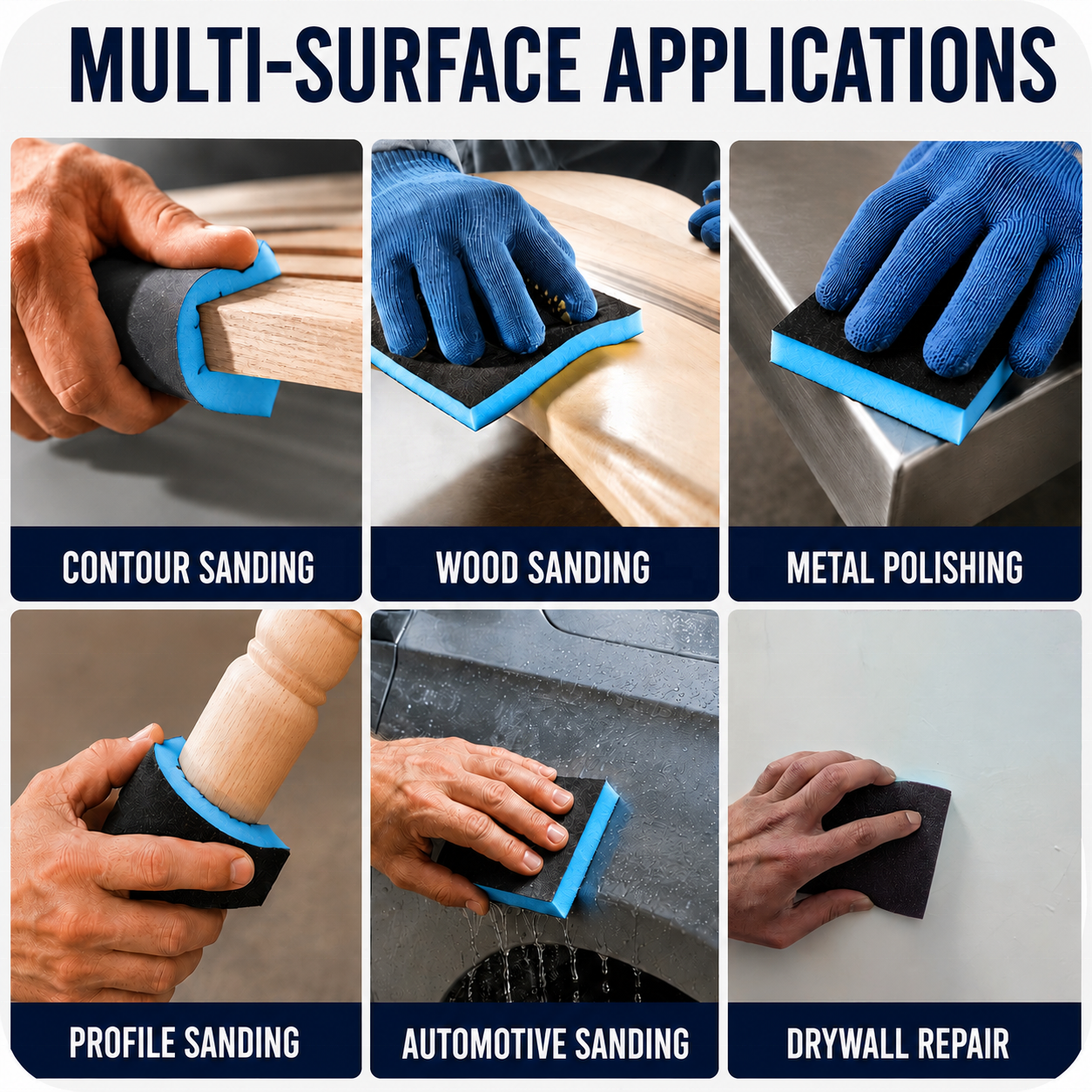 Sanding Sponge Pad Aluminum Oxide Abrasive Sponge Block 150# Grit Sponge Sandpaper For Wood Surface Finishing OEM Manufacturer