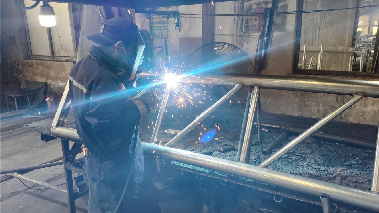 Welding process in Karam Tools advanced manufacturing workshop