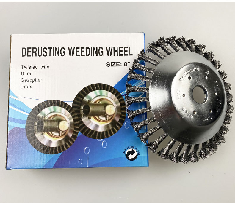 Derusting Weeding Wheel Twisted Steel Wire Brush Grass Trimmer Head Gardening