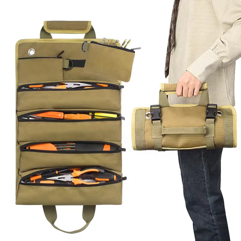 Multi-functional Storage Organizers- Small Tool Bag W/Detachable Pouches Carpentry Hardware Tool Kit Storage Bag