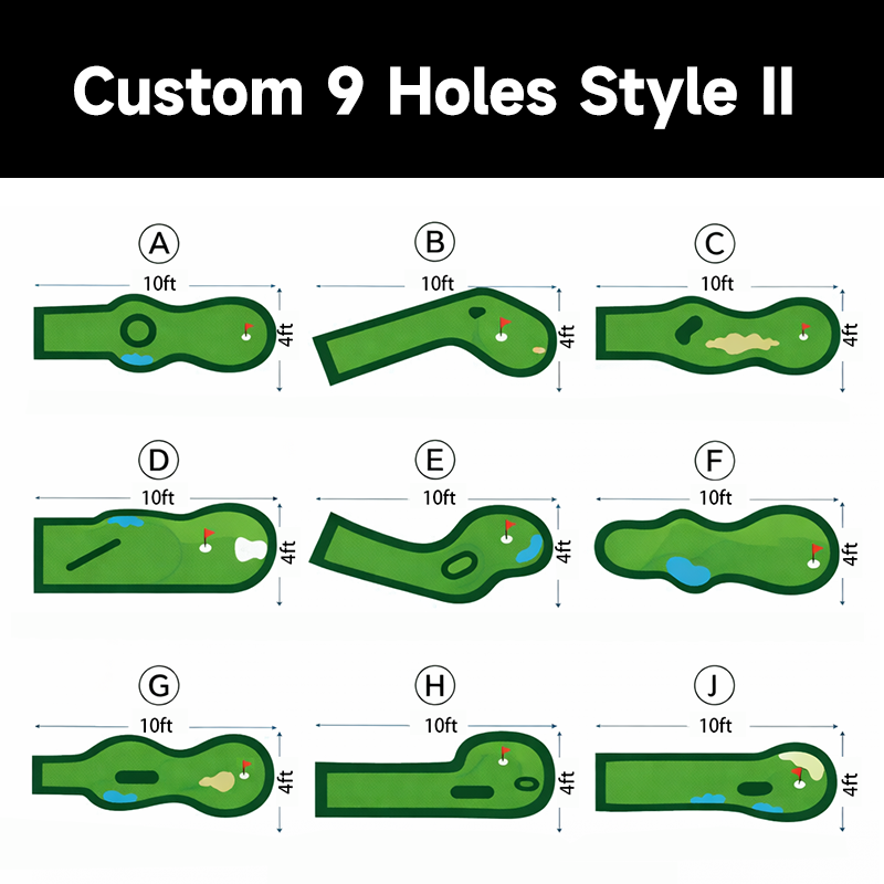 Factory Direct Golf 9 Hole Greens Artificial Putting Green Grass Outdoor Mini Golf Practice Putting Green